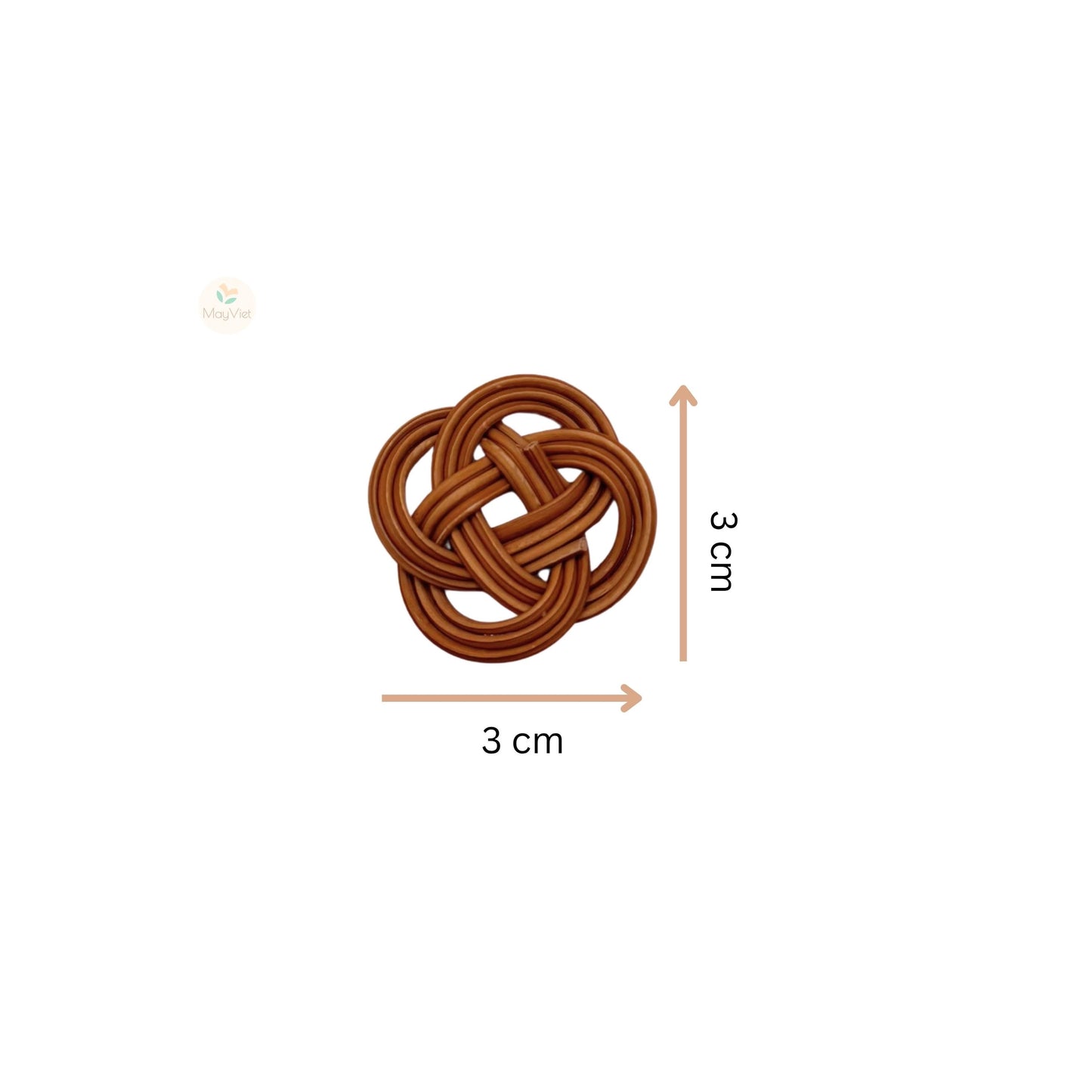 10 pcs Handwoven Natural Rattan Charms For Earrings Pendant, Boho Jewelry Brown Knotted Trivet