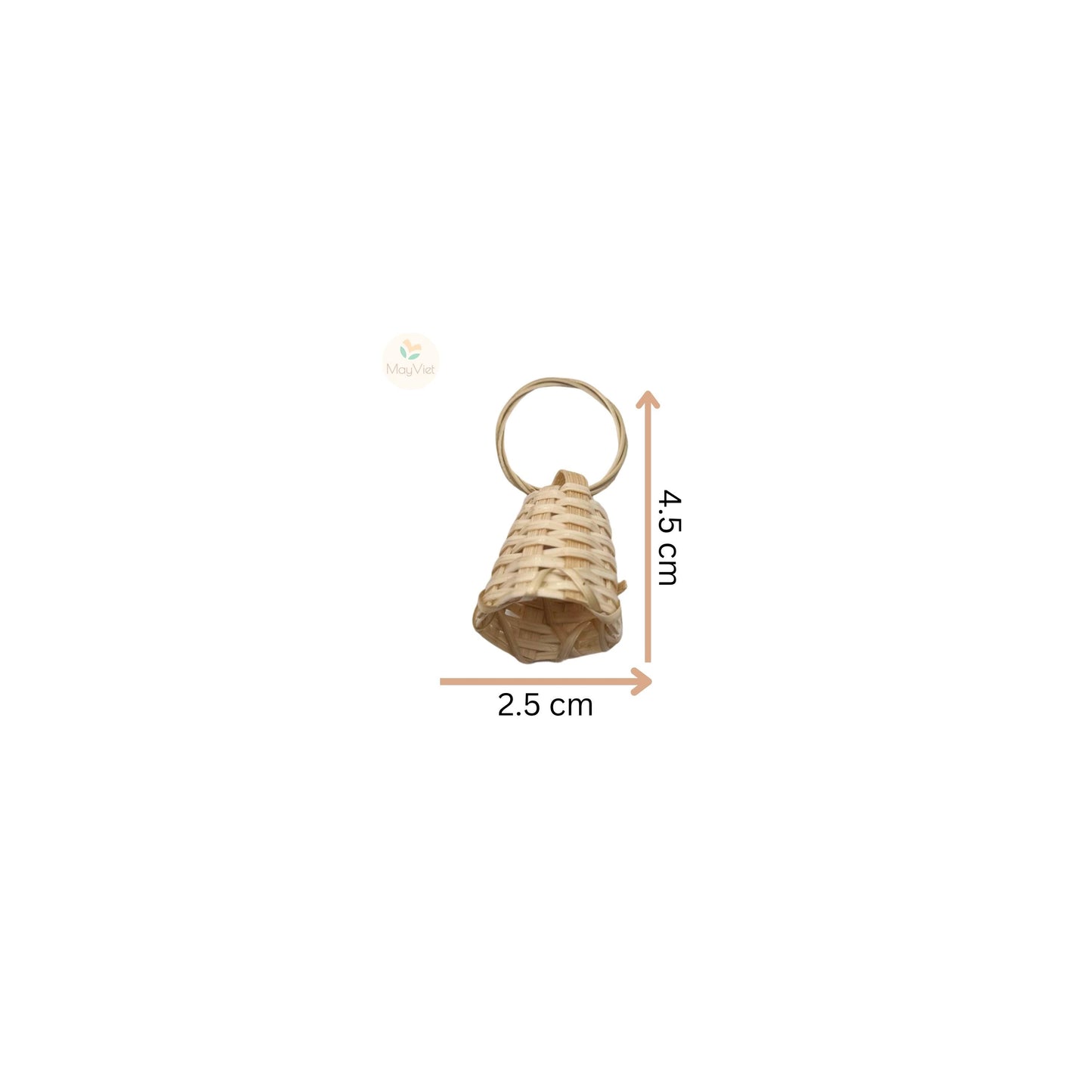 4 pcs Handwoven Natural Rattan Charms For Earrings Pendant, Boho Jewelry Brown Bell Shape