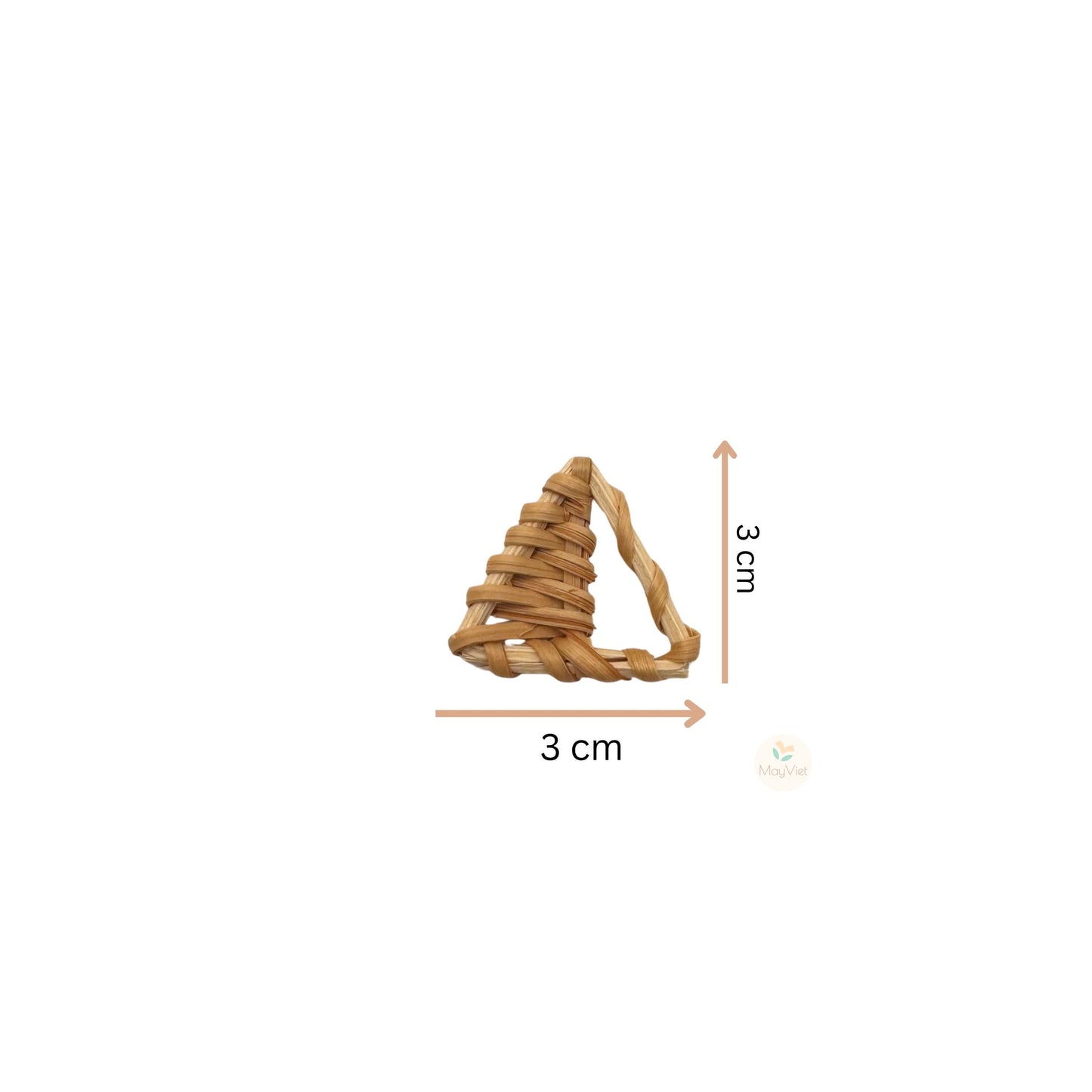 4 pcs Handwoven Natural Rattan Charms For Earrings Pendant, Boho Jewelry Half Triangle Shape