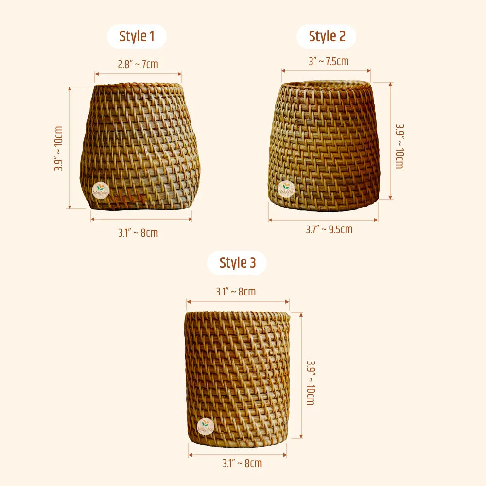 Rattan Wicker Pen Holders