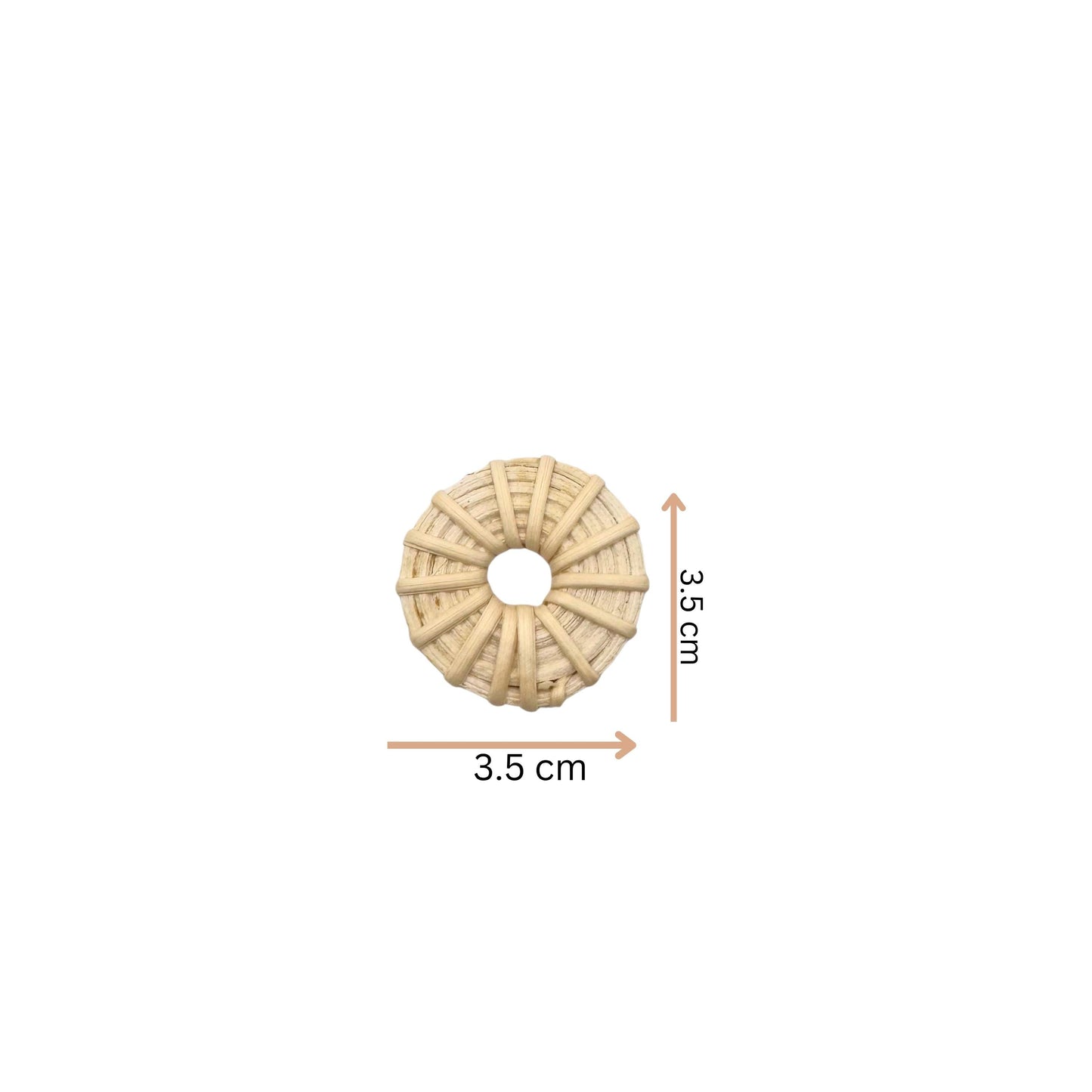 4 pcs Handwoven Natural Rattan Charms For Earrings Pendant, Boho Jewelry White Round Shape