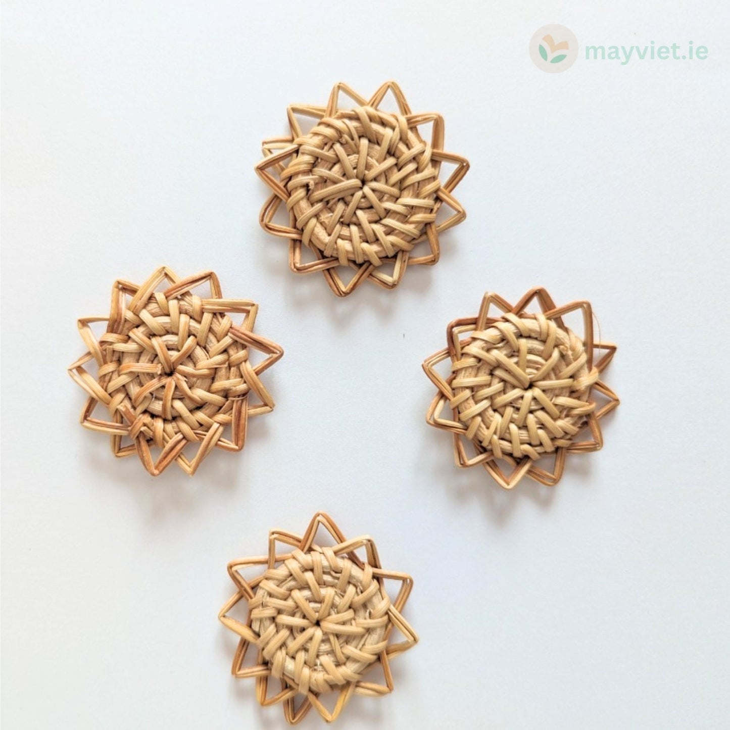 10+ pcs Handwoven Natural Rattan Charms For Earrings, Boho Jewelry Making Sun Shape