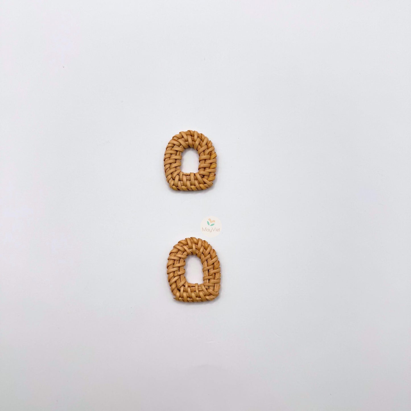 10+ pcs Handwoven Natural Rattan Charms For Earrings, Boho Jewelry Making Window Shape