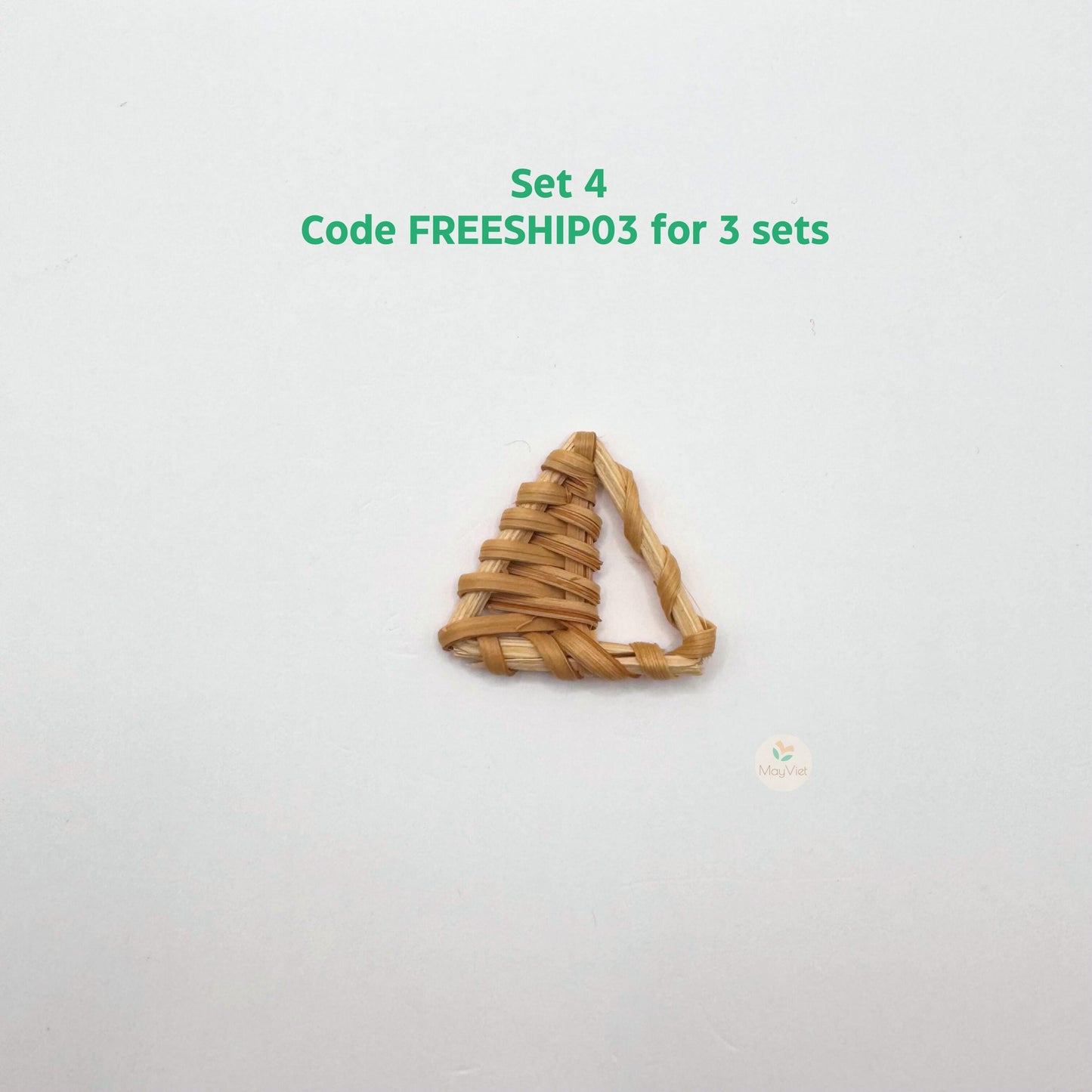 4 pcs Handwoven Natural Rattan Charms For Earrings Pendant, Boho Jewelry Half Triangle Shape