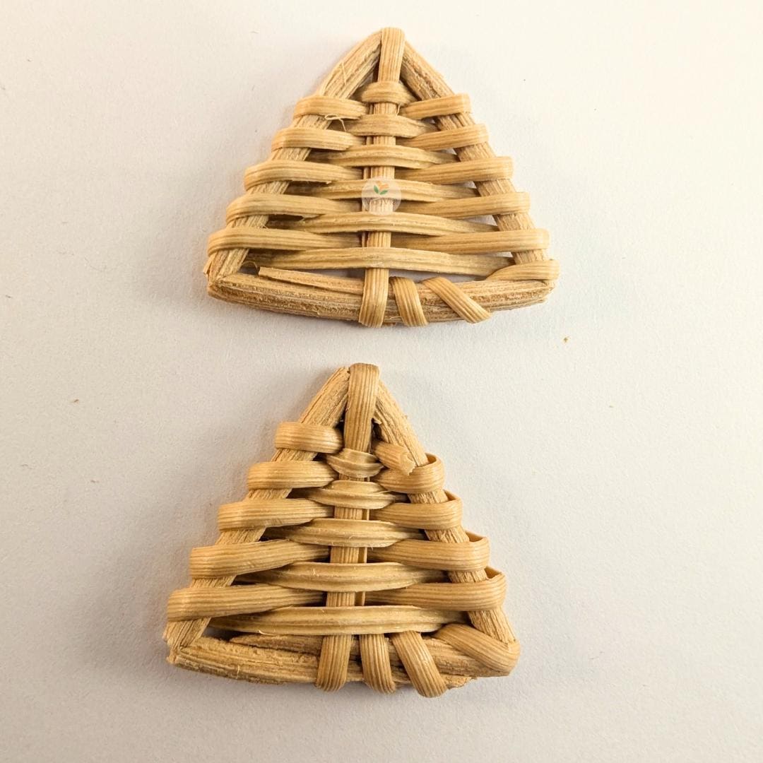 4 pcs Handwoven Natural Rattan Charms For Earrings, Boho Jewelry Triangle Shape