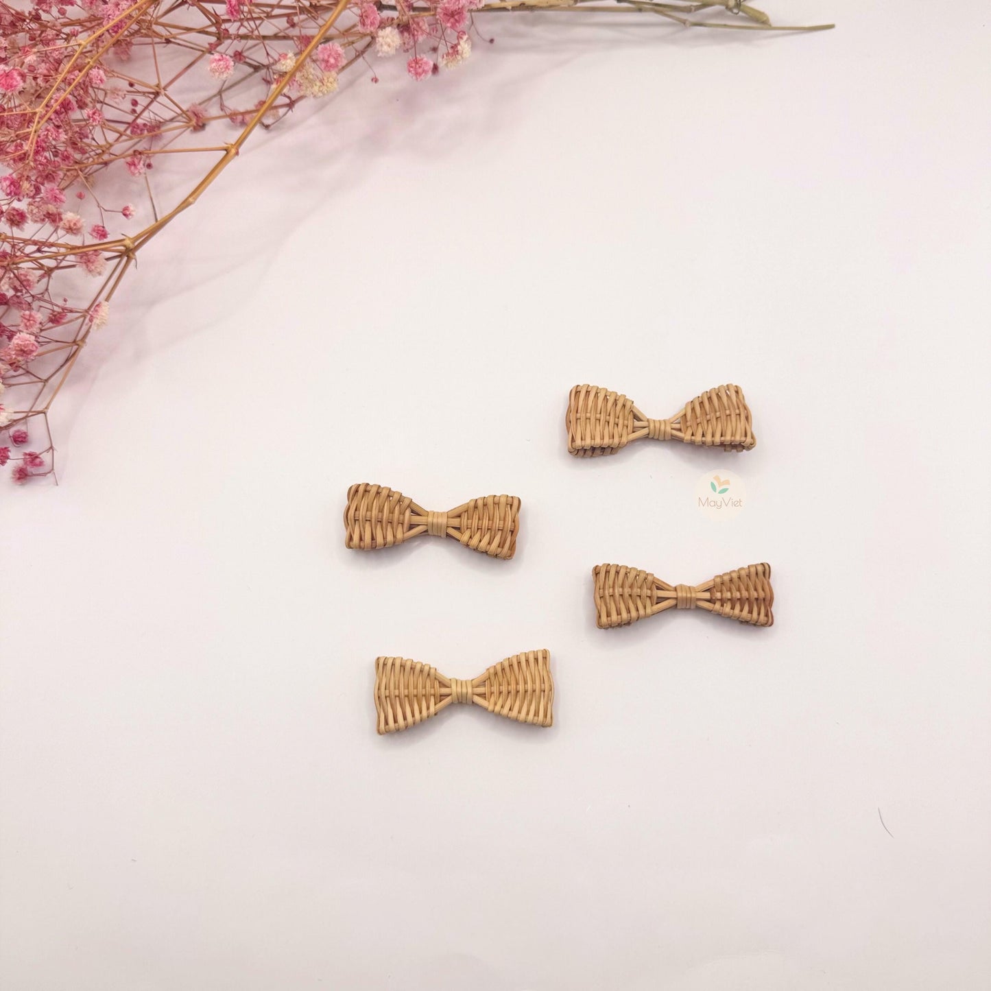 10+ pcs Handwoven Natural Rattan Charms For Earrings Pendant, Boho Jewelry Making Brown Diamond Shape