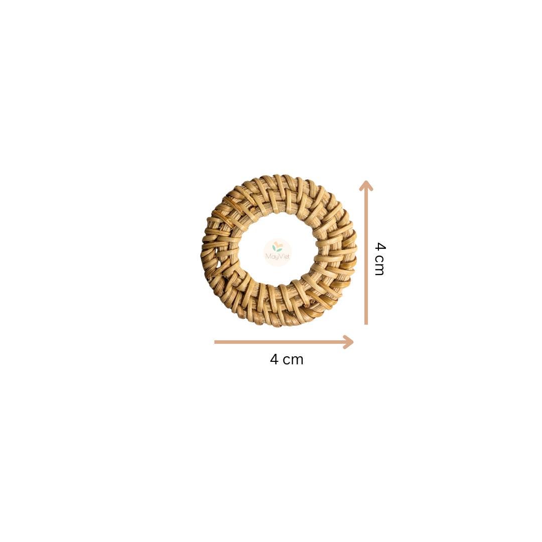 4 pcs Handwoven Natural Rattan Charms For Earrings, Boho Jewelry Triangle Shape