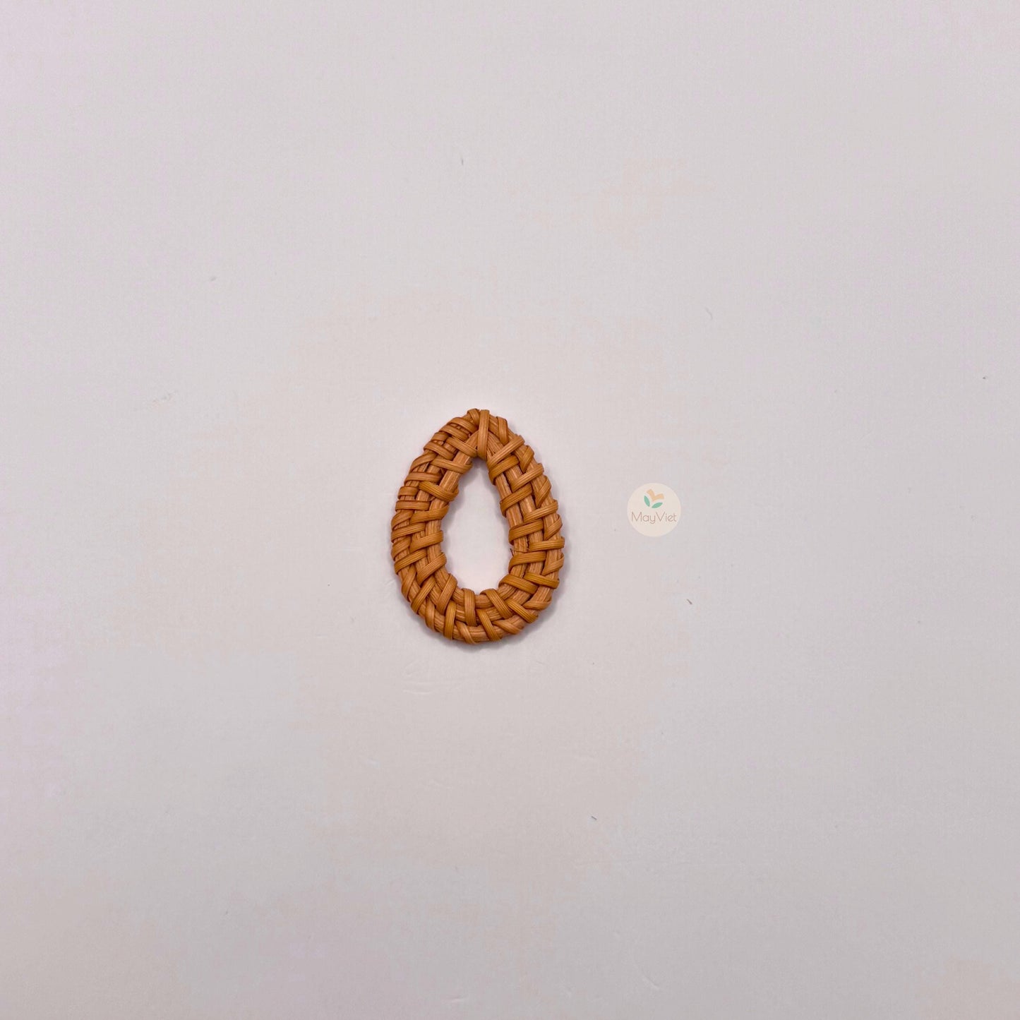 10 pcs Handwoven Natural Rattan Charms For Earrings Pendant, Boho Jewelry Brown Knotted Trivet