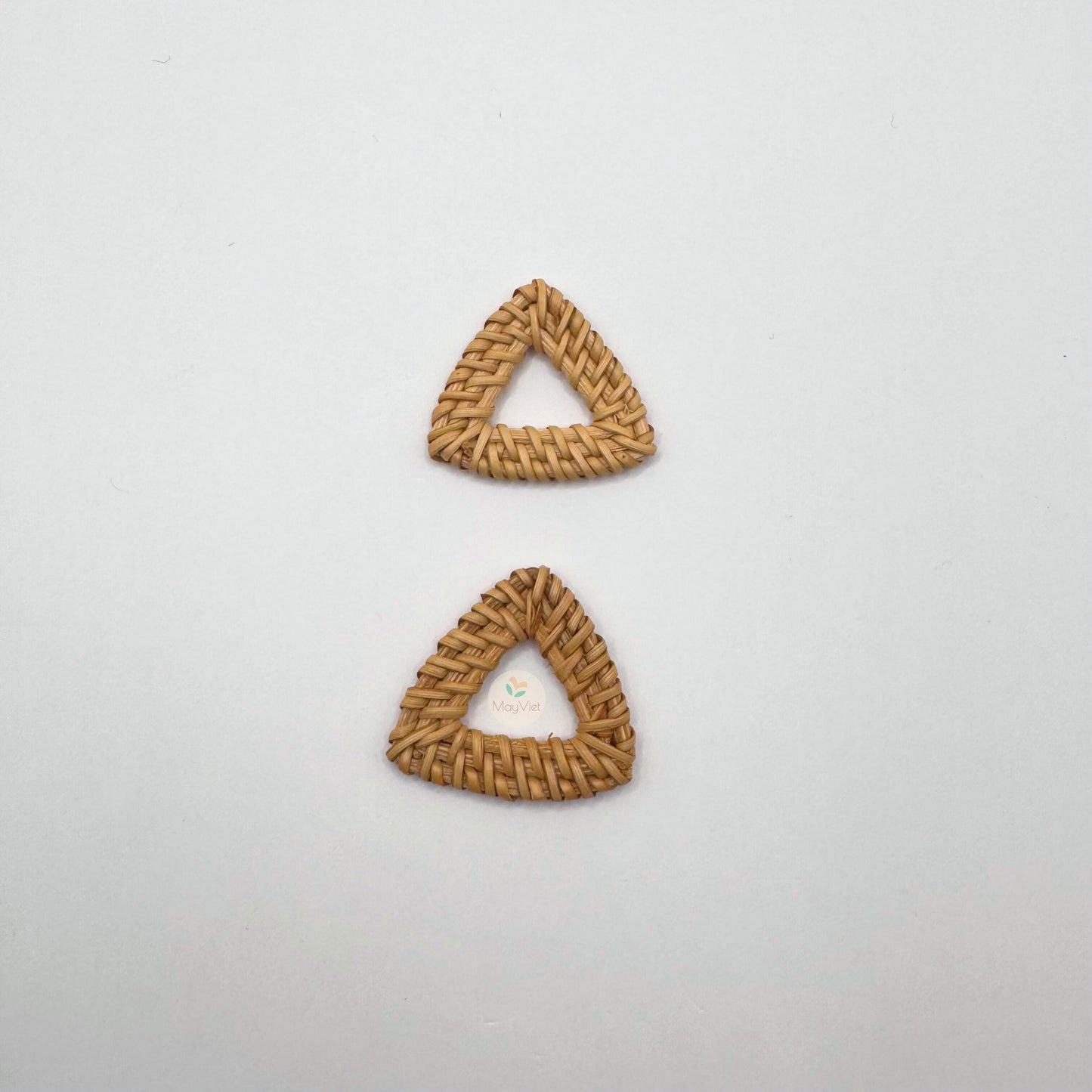 4 pcs Handwoven Natural Rattan Charms For Earrings Pendant, Boho Jewelry Triangle Shape