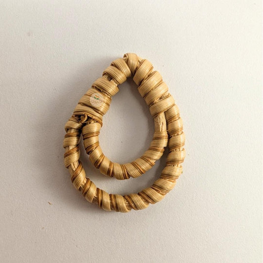 4 pcs Handwoven Natural Rattan Charms For Earrings, Boho Jewelry Brown Teardrop Shape
