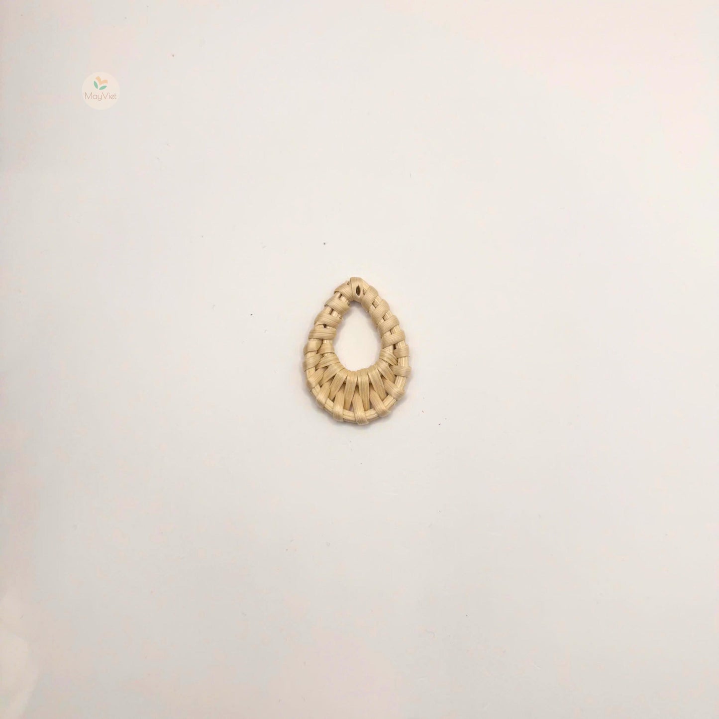 4 pcs Handwoven Natural Rattan Charms For Earrings, Boho Jewelry Teardrop Shape