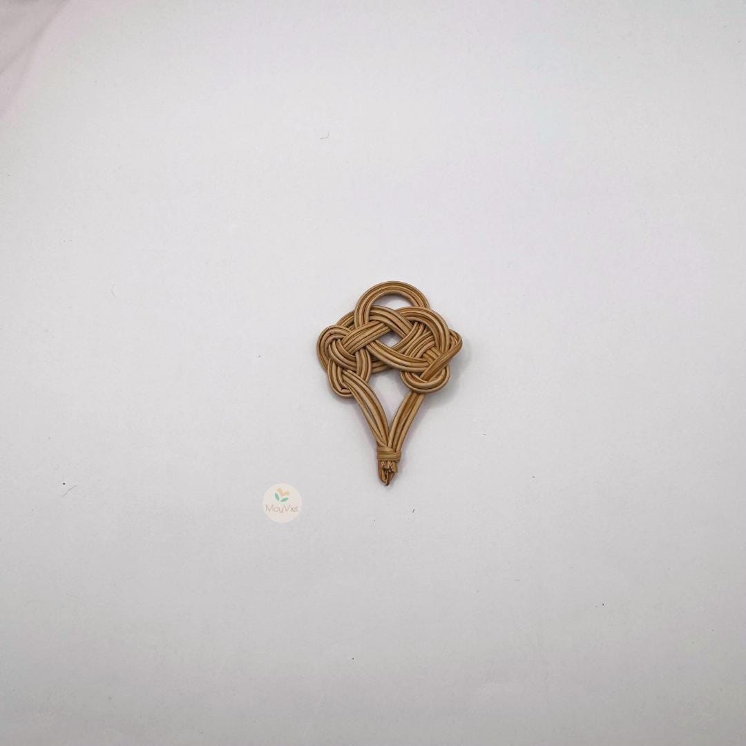 10+ pcs Handwoven Natural Rattan Charms For Earrings Pendant, Boho Jewelry Making Brown Chinese Knot