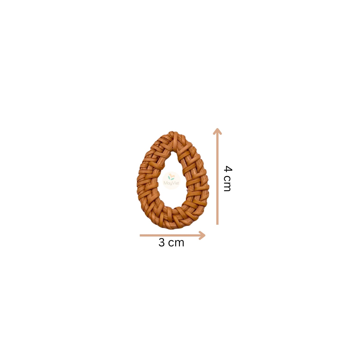 10 pcs Handwoven Natural Rattan Charms For Earrings Pendant, Boho Jewelry Brown Knotted Trivet