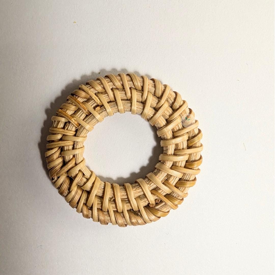 4 pcs Handwoven Natural Rattan Charms For Earrings, Boho Jewelry Triangle Shape