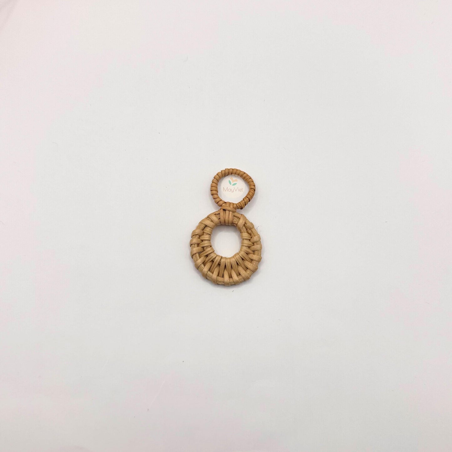 10+ pcs Handwoven Natural Rattan Charms For Earrings Pendant, Boho Jewelry Making Brown Double Circle