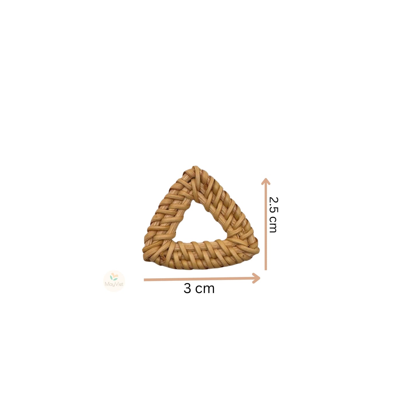 4 pcs Handwoven Natural Rattan Charms For Earrings Pendant, Boho Jewelry Triangle Shape