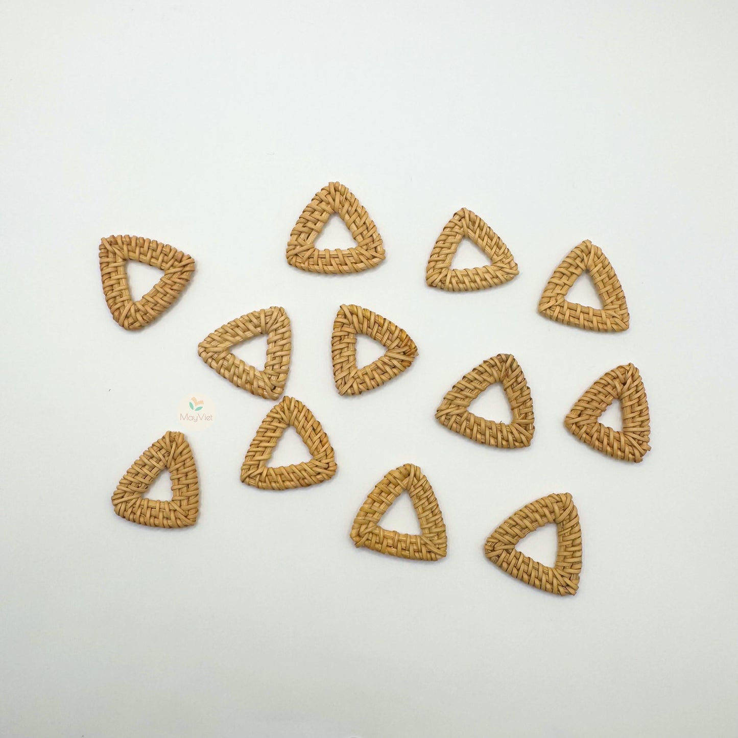 4 pcs Handwoven Natural Rattan Charms For Earrings Pendant, Boho Jewelry Triangle Shape