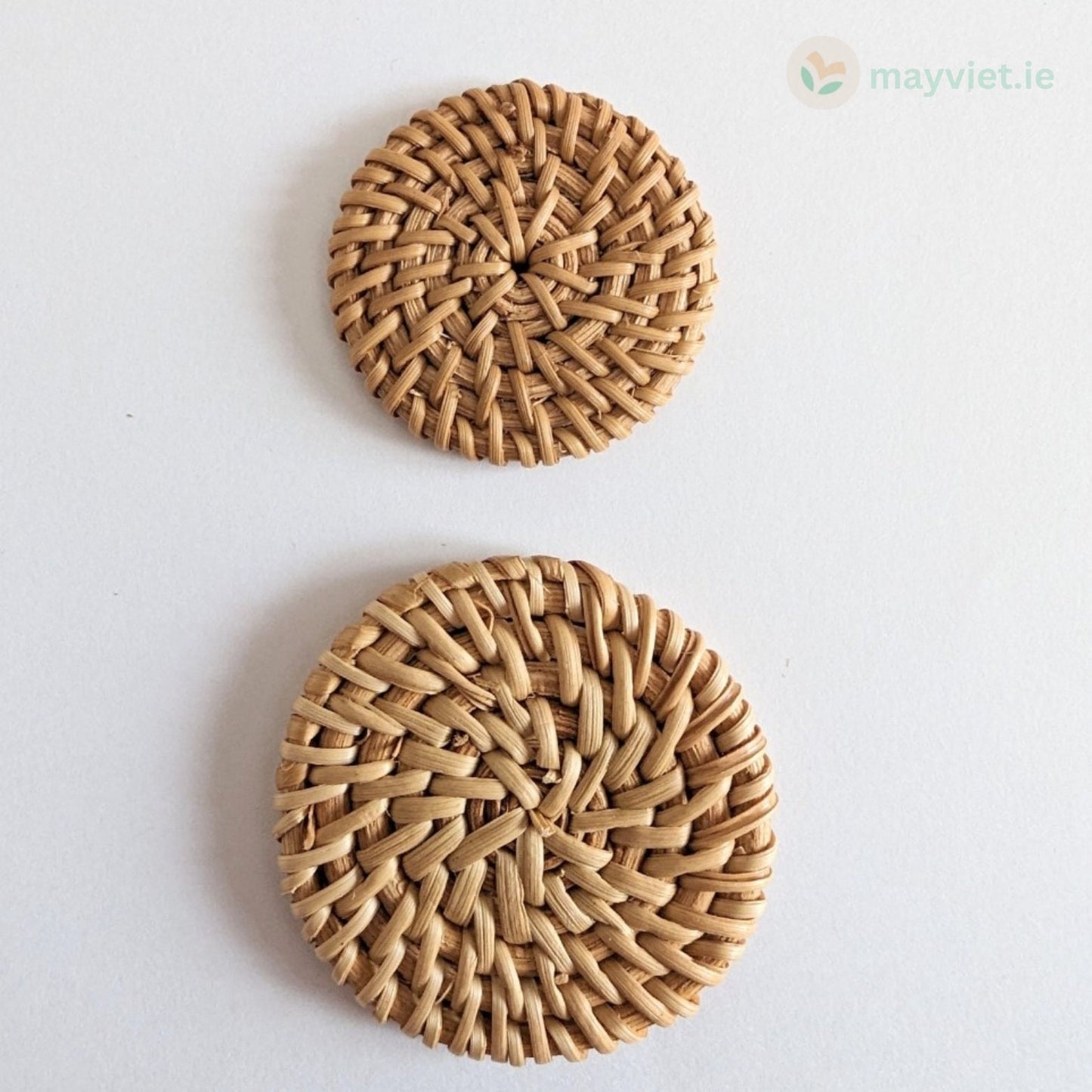10pcs+ Handwoven Natural Rattan Charms For Earrings, Boho Jewelry Making Round Shape