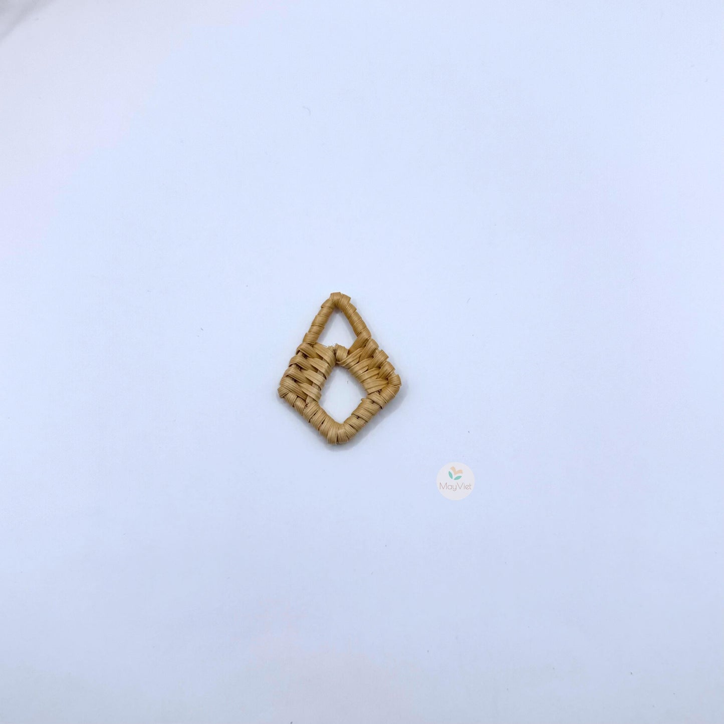 10+ pcs Handwoven Natural Rattan Charms For Earrings Pendant, Boho Jewelry Making Brown Diamond Shape