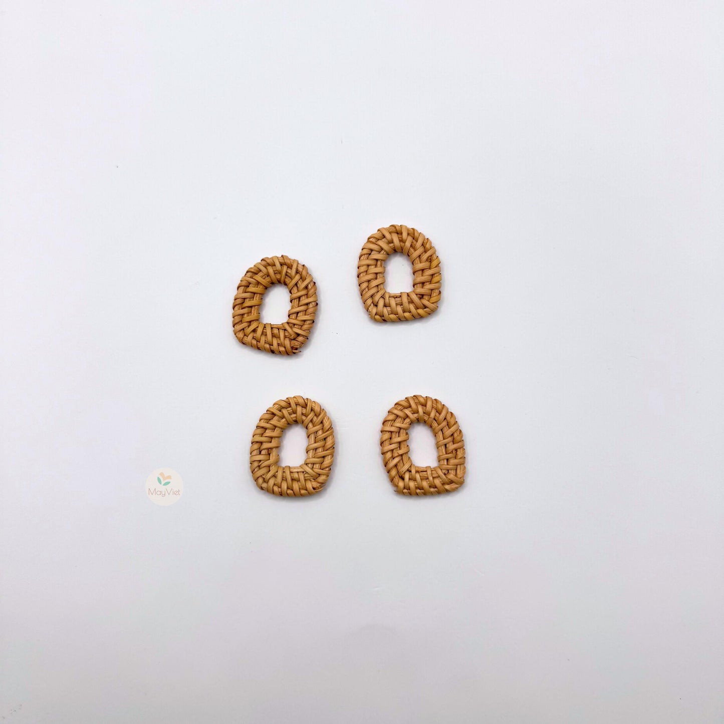 10+ pcs Handwoven Natural Rattan Charms For Earrings, Boho Jewelry Making Window Shape
