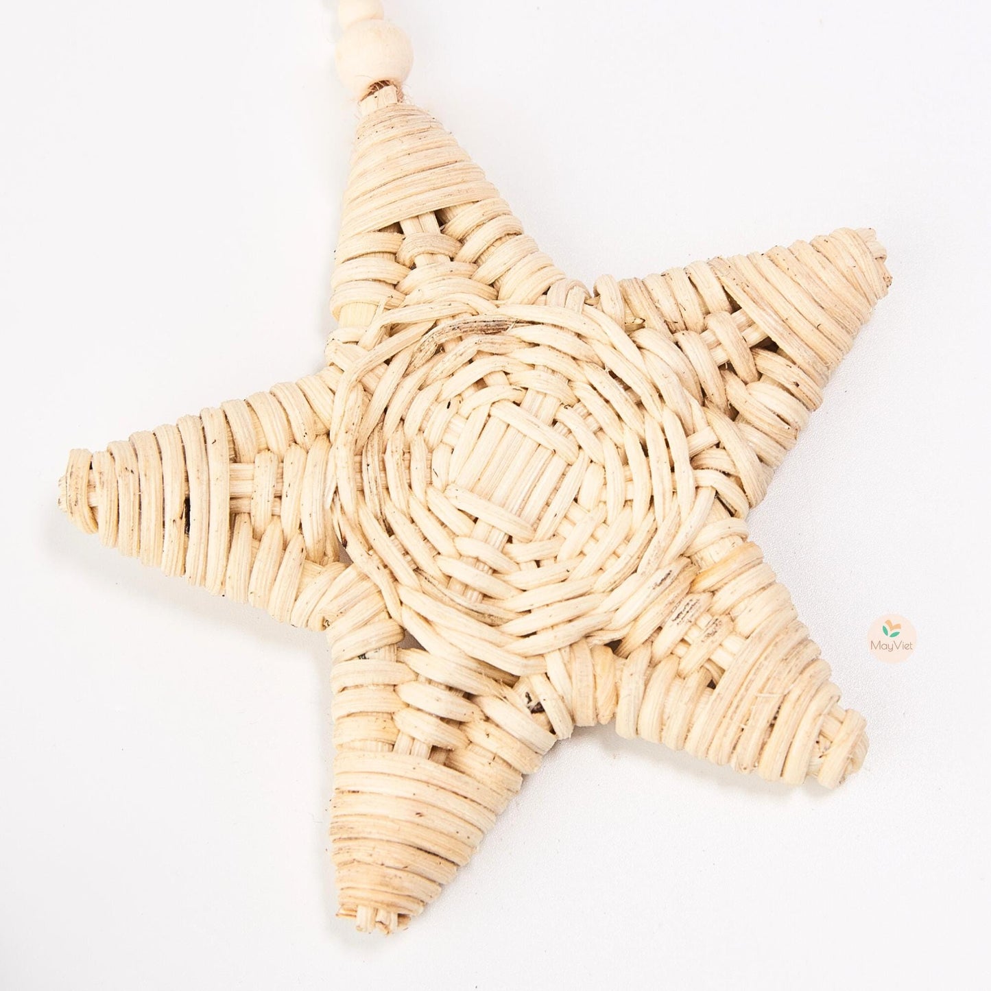 Rattan Wicker Moon and Star Wooden Beads Handmade Nursery Wall Art Decor
