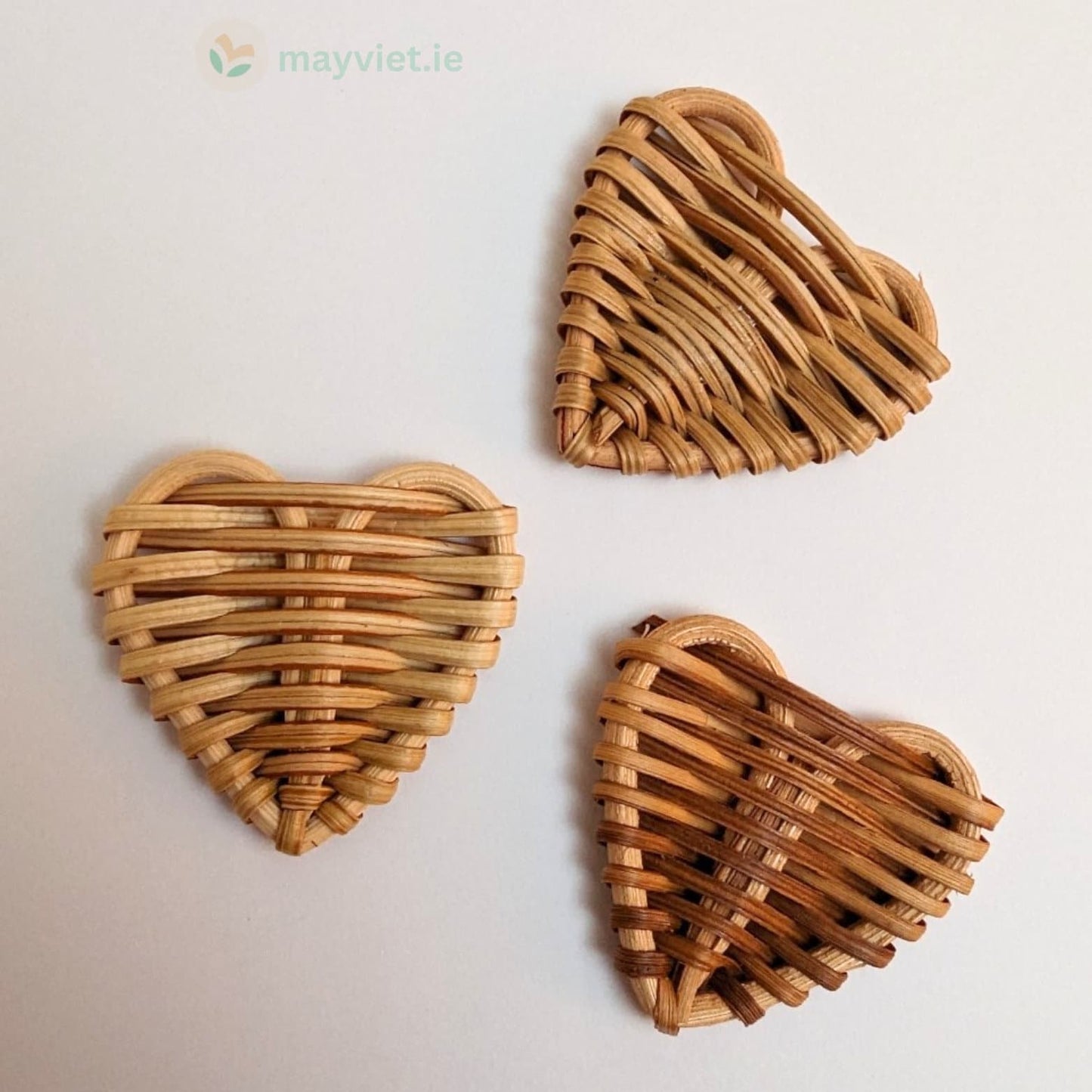 10+ pcs Handwoven Natural Rattan Charms For Earrings, Boho Jewelry Heart Shape