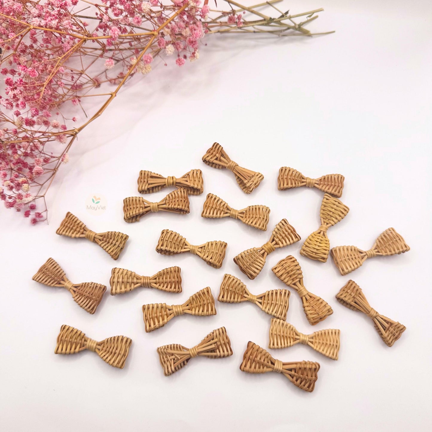 10+ pcs Handwoven Natural Rattan Charms For Earrings Pendant, Boho Jewelry Making Brown Diamond Shape