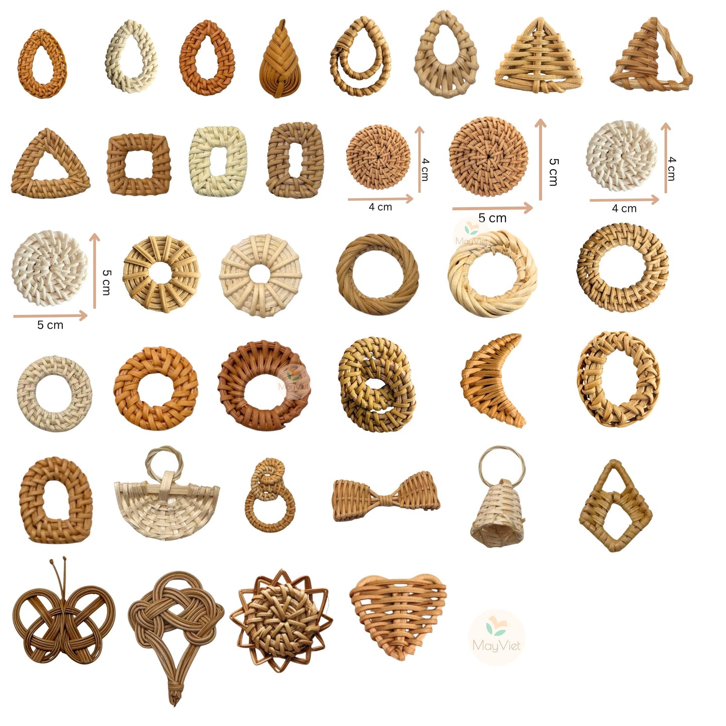 Rattan Charms For Earrings, Boho Jewelry