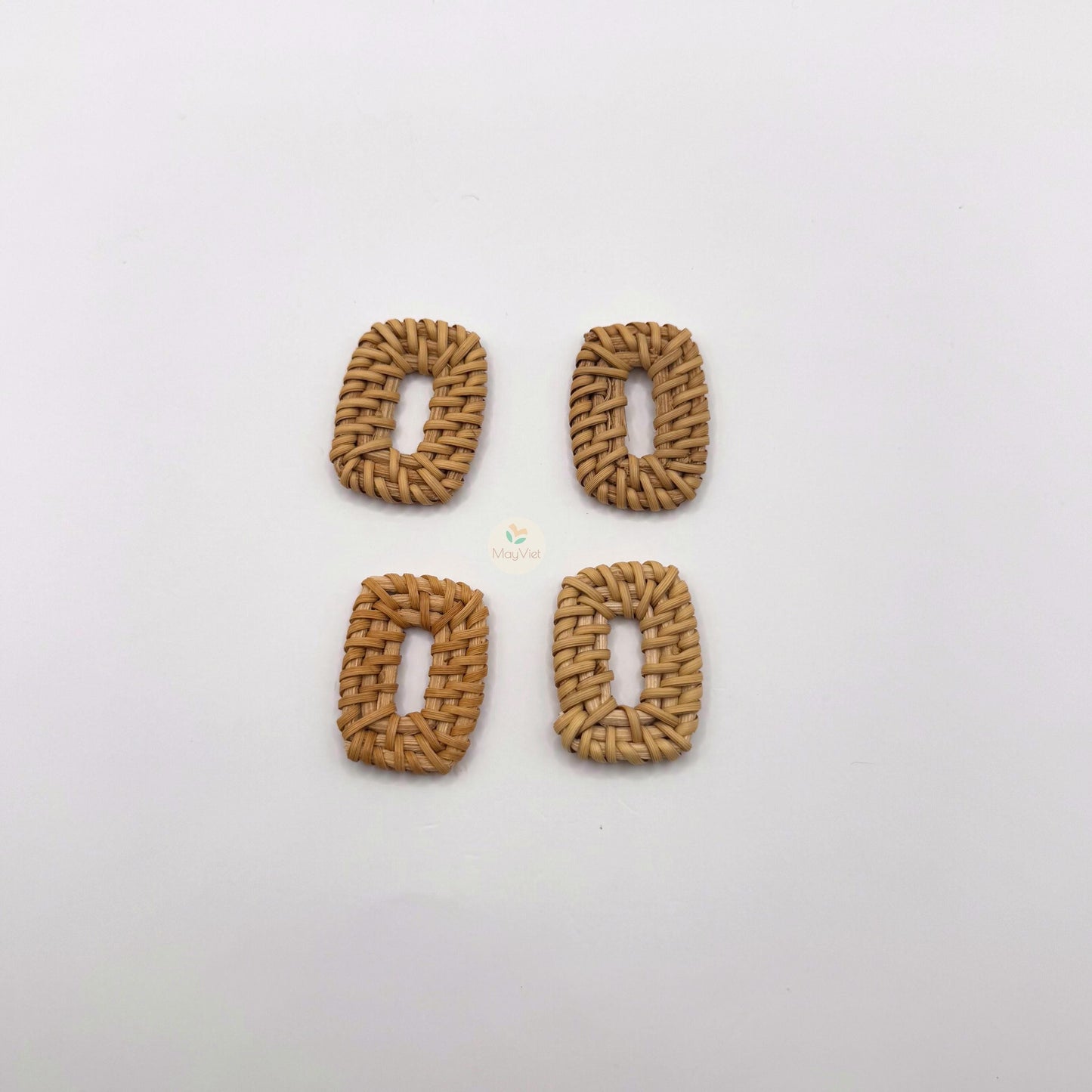 10 pcs Handwoven Natural Rattan Charms For Earrings Pendant, Boho Jewelry Square Shape
