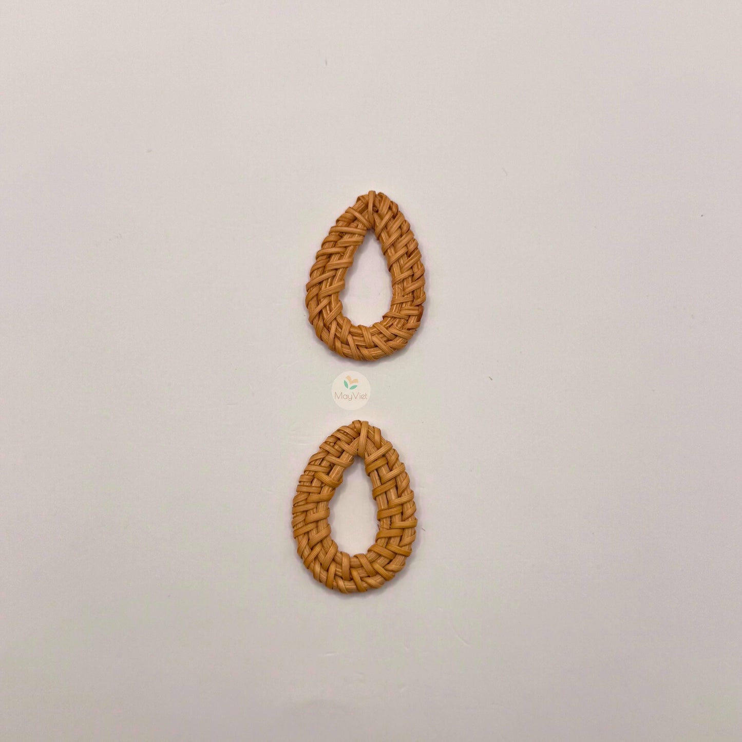 10 pcs Handwoven Natural Rattan Charms For Earrings Pendant, Boho Jewelry Brown Knotted Trivet