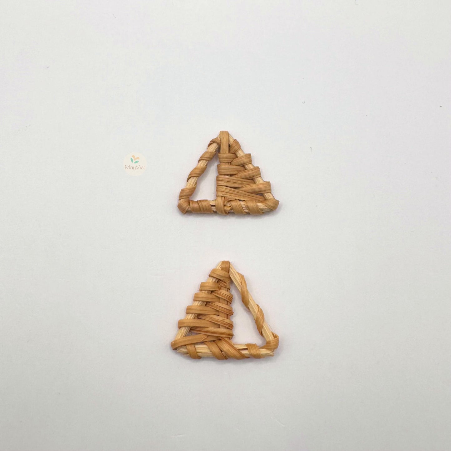 4 pcs Handwoven Natural Rattan Charms For Earrings Pendant, Boho Jewelry Half Triangle Shape