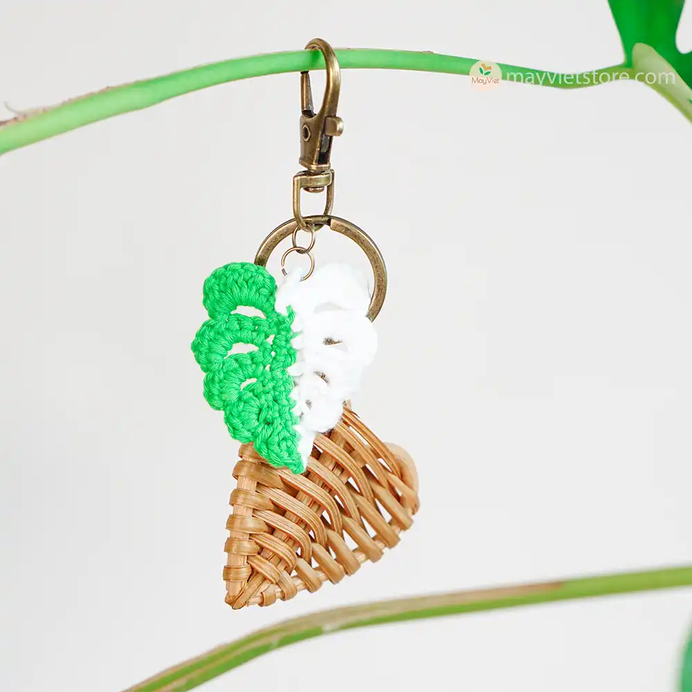 Mayvietstore Custom Rattan Keychain is a unique and stylish keychain made from hand-woven rattan. It is perfect for adding a touch of personality to your keys or bag. The keychain comes in a variety of colors and patterns to choose from, so you can find one that fits your style