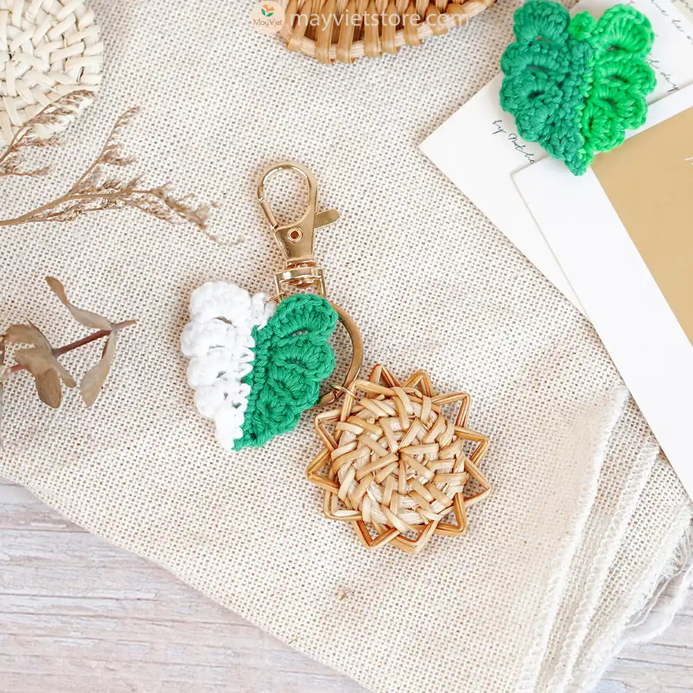 Mayvietstore Custom Rattan Keychain is a unique and stylish keychain made from hand-woven rattan. It is perfect for adding a touch of personality to your keys or bag. The keychain comes in a variety of colors and patterns to choose from, so you can find one that fits your style
