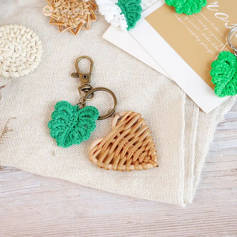 Mayvietstore Custom Rattan Keychain is a unique and stylish keychain made from hand-woven rattan. It is perfect for adding a touch of personality to your keys or bag. The keychain comes in a variety of colors and patterns to choose from, so you can find one that fits your style