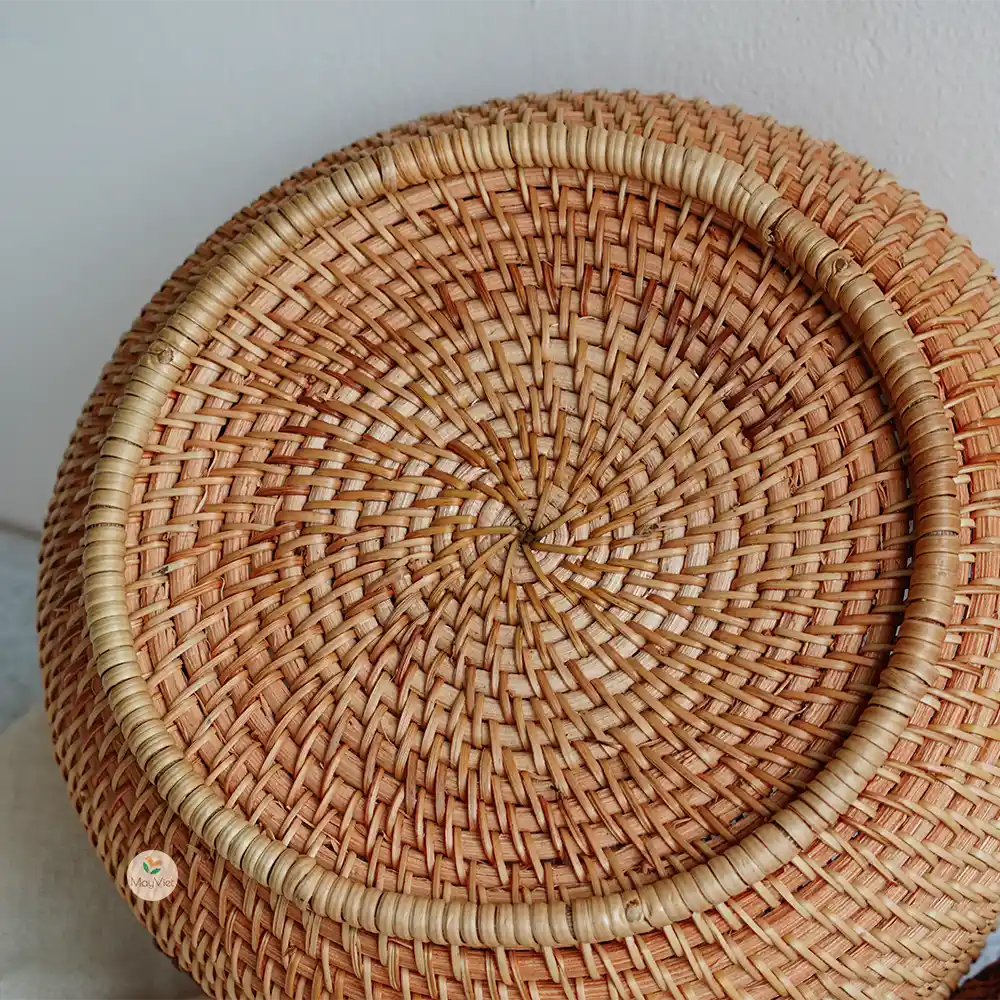 Decorative Rattan Wicker Round Basket
