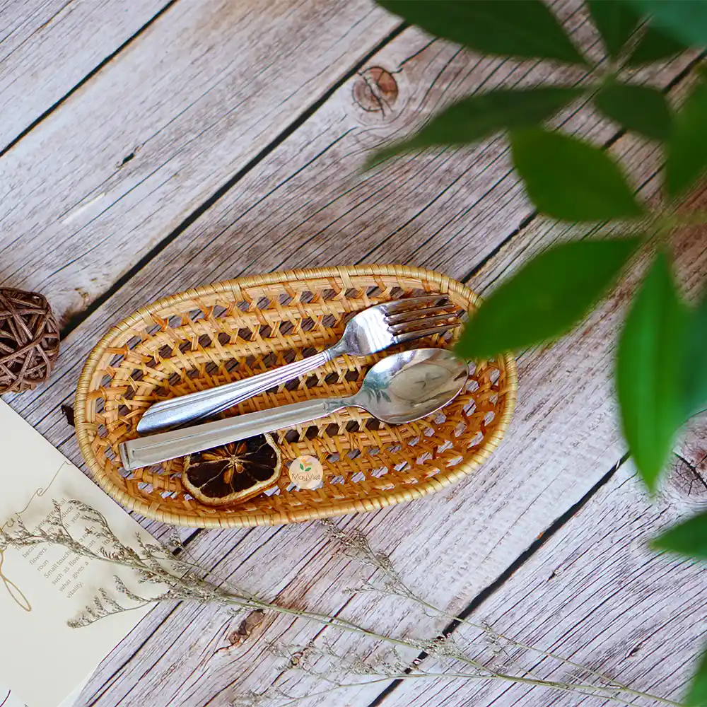 Rattan Oval Wicker Basket Tray