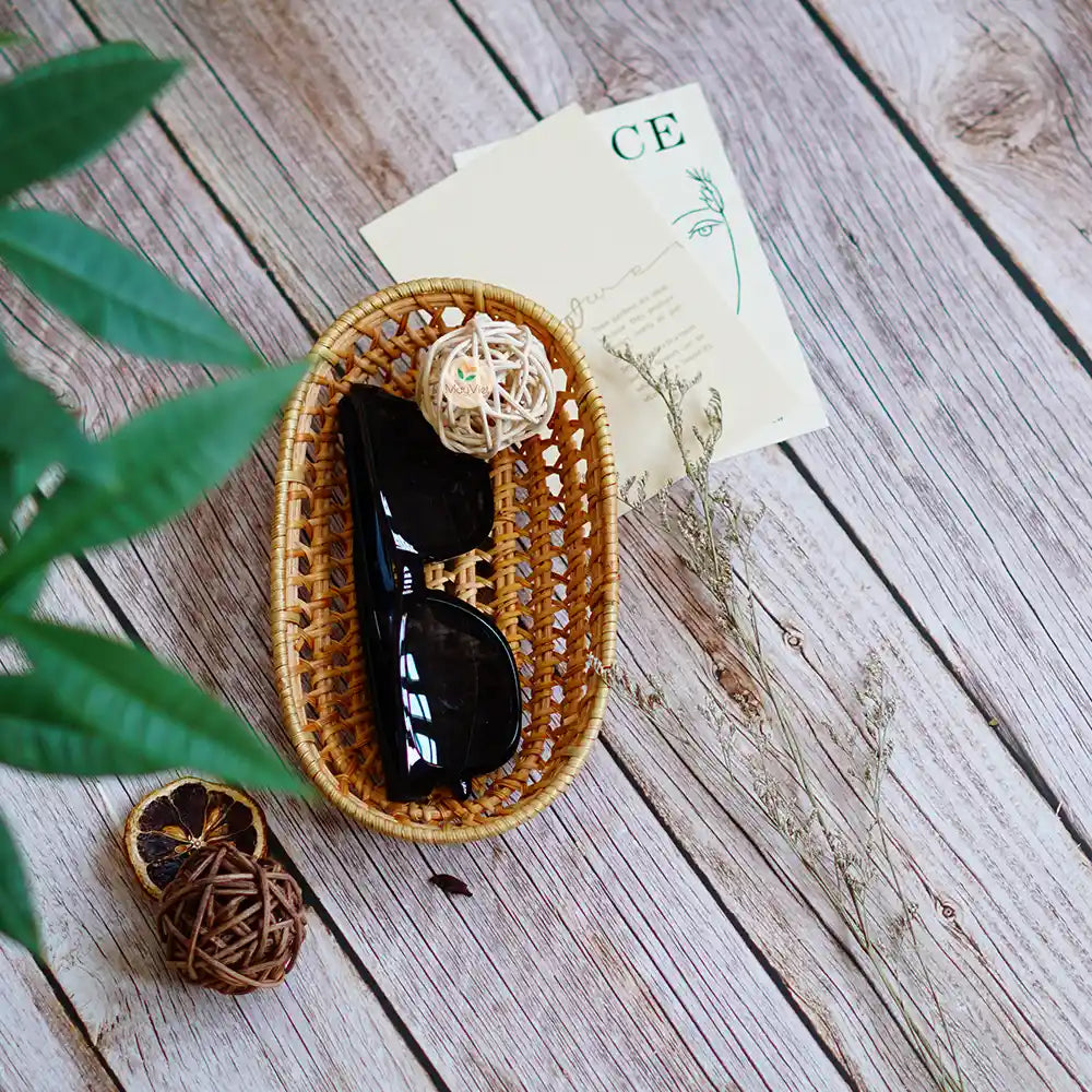 Rattan Oval Wicker Basket Tray