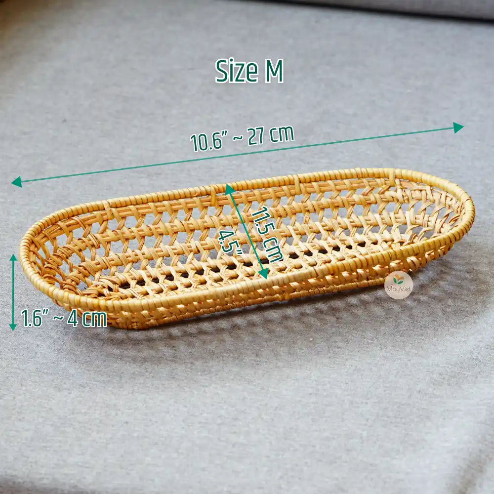 Rattan Oval Wicker Basket Tray