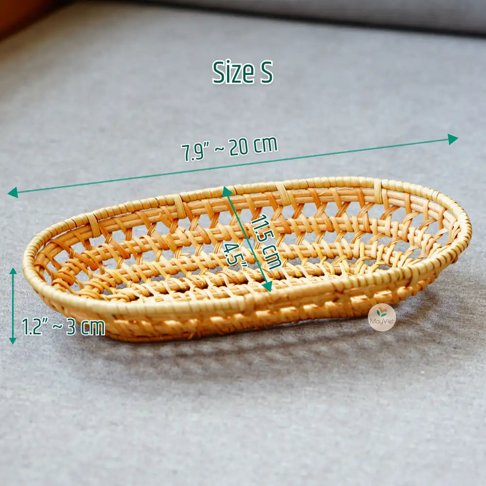 Rattan Oval Wicker Basket Tray