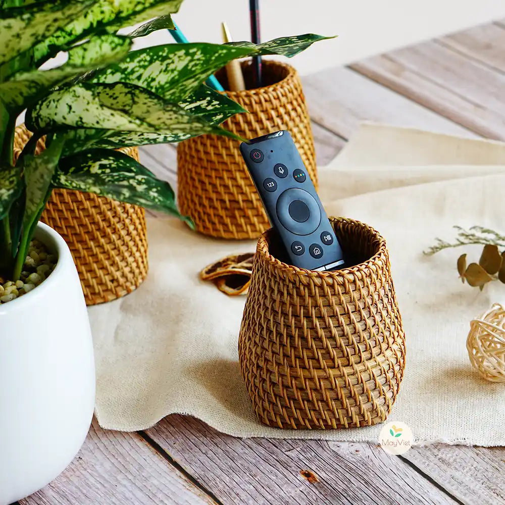 Rattan Wicker Pen Holders