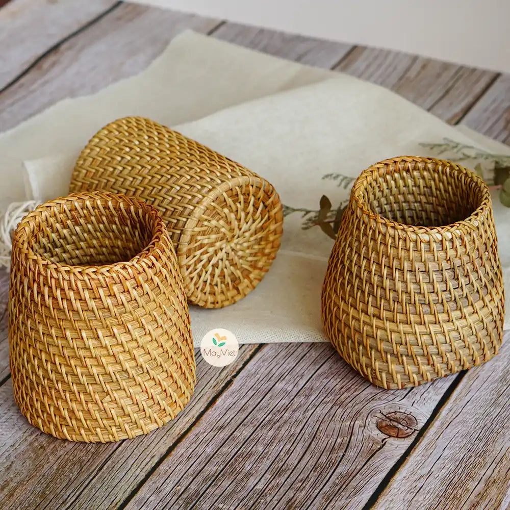 Rattan Wicker Pen Holders