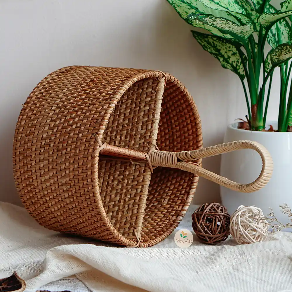 Rattan Wicker Round Multi-Function Holder