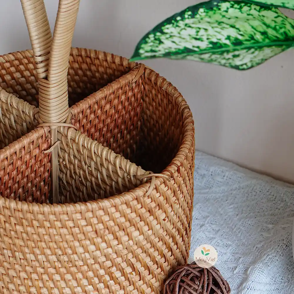 Rattan Wicker Round Multi-Function Holder
