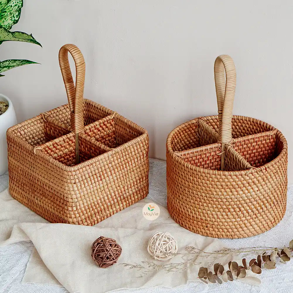 Rattan Wicker Round Multi-Function Holder