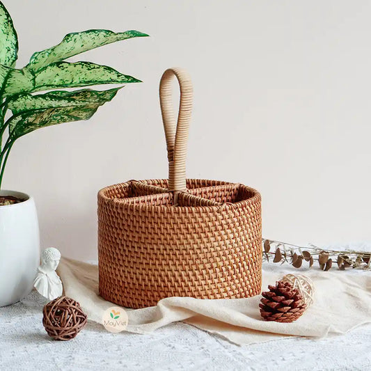 Rattan Wicker Round Multi-Function Holder