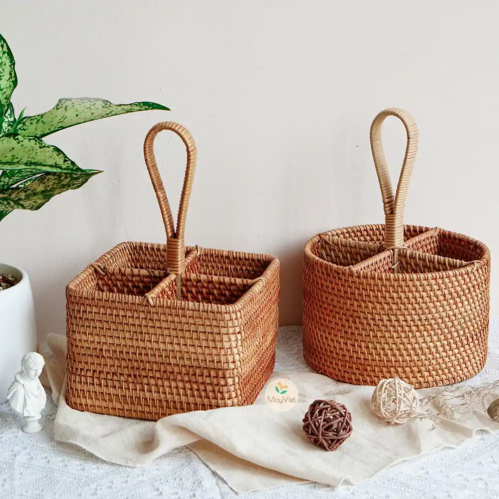 Rattan Wicker Round Multi-Function Holder