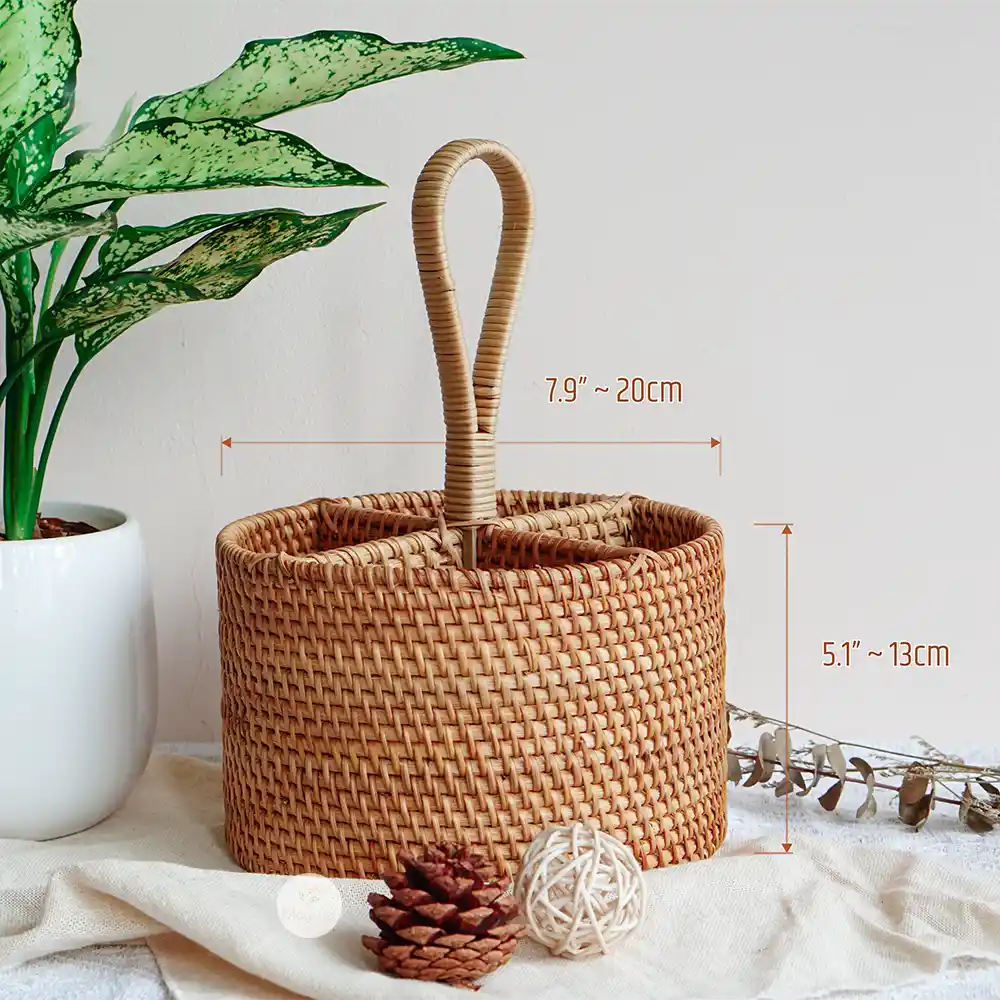 Rattan Wicker Round Multi-Function Holder