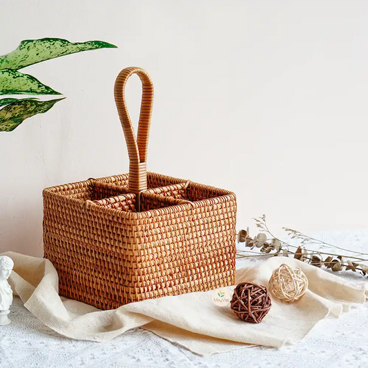 Rattan Square Wicker Round Multi-Function Holder
