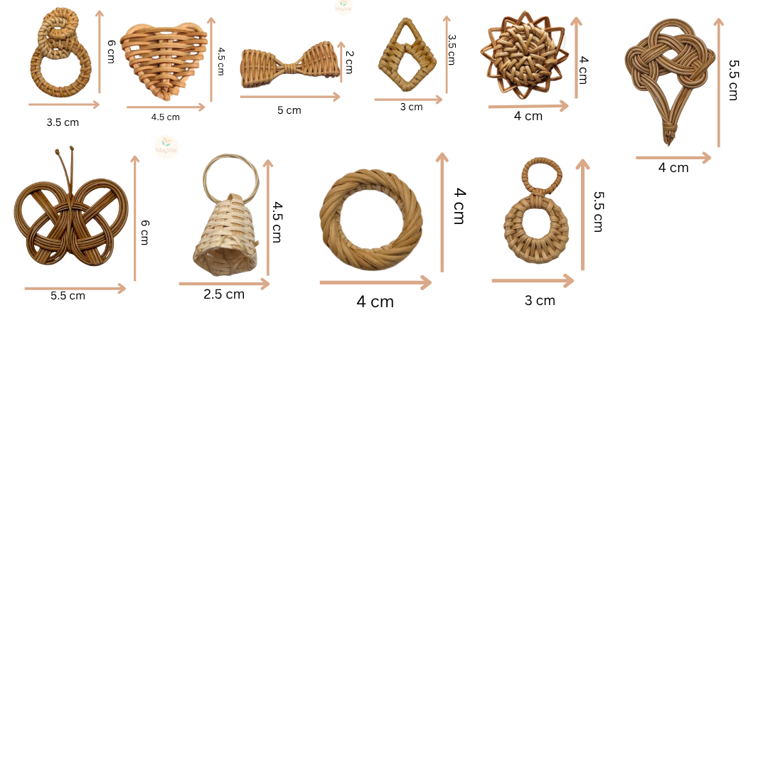 Rattan Charms For Earrings, Boho Jewelry
