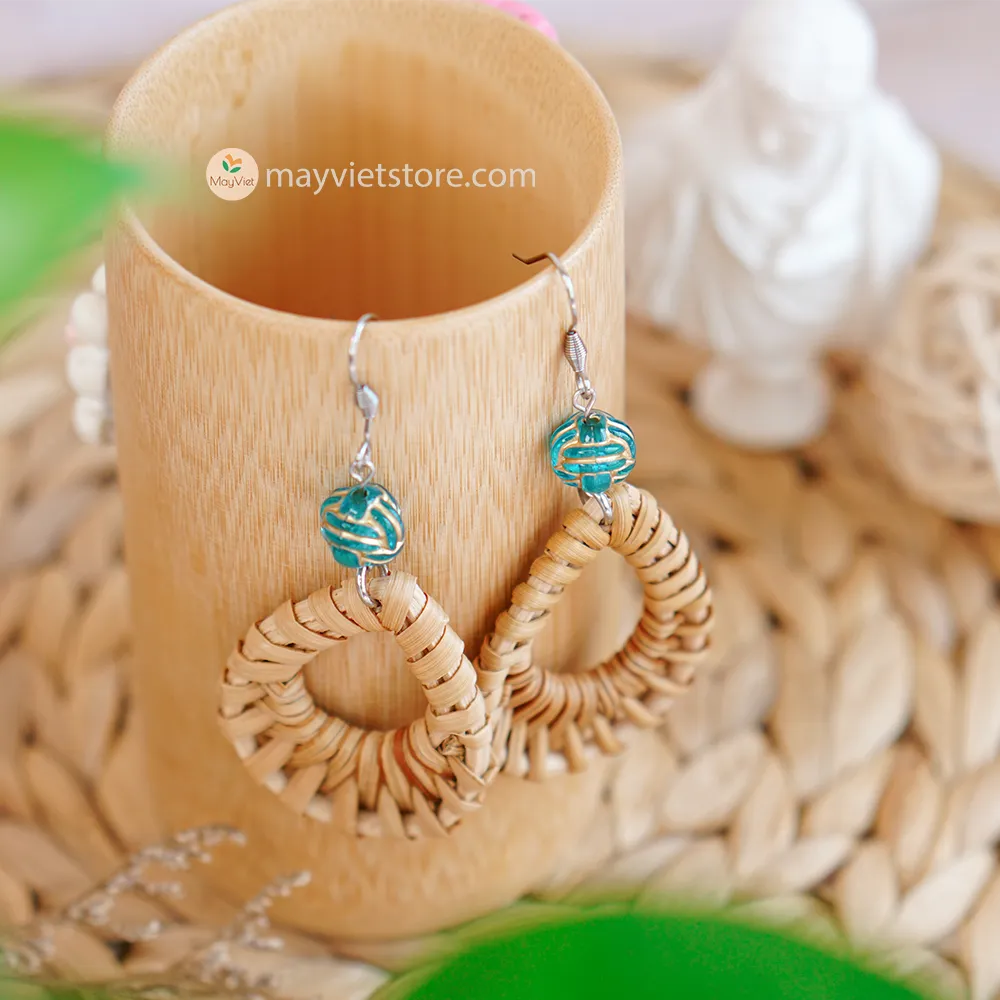 Rattan Wicker Earrings Teardrop_ER-05